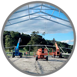 clear span structure installation