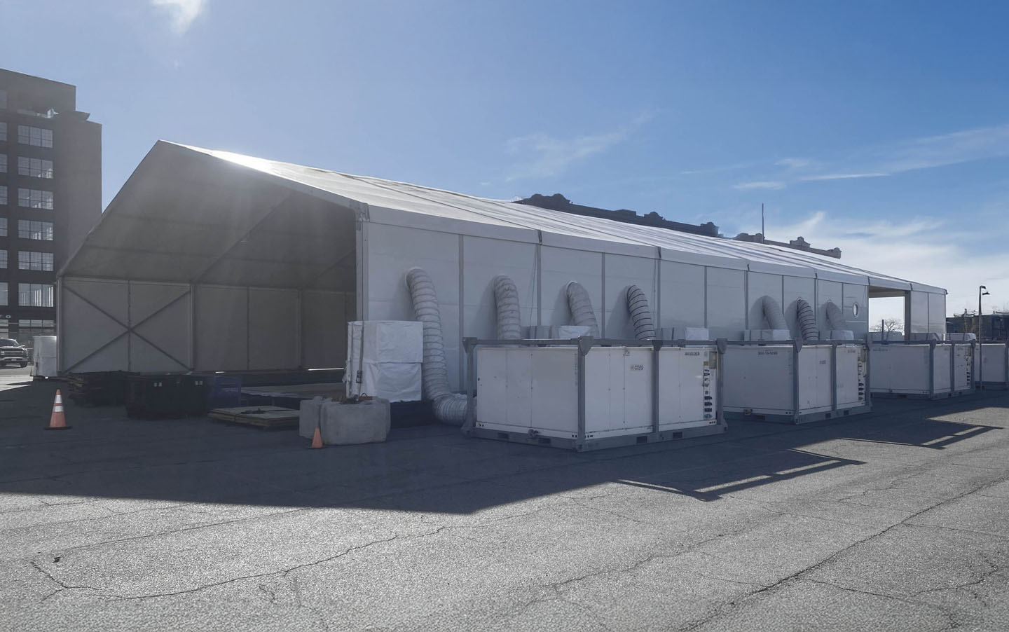 clear span structure with hvac for renewable energy